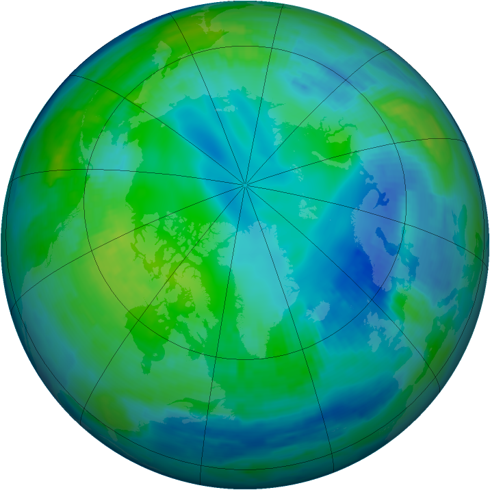 Arctic ozone map for 07 November 1997